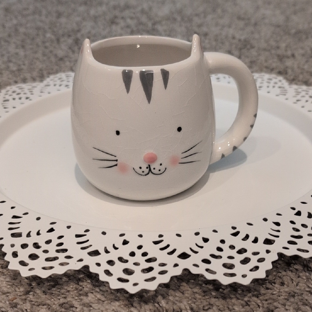 Clay Art Cat Face Mug